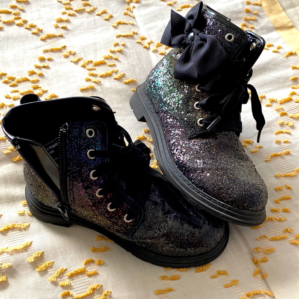 JoJo Siwa glittered combat boots